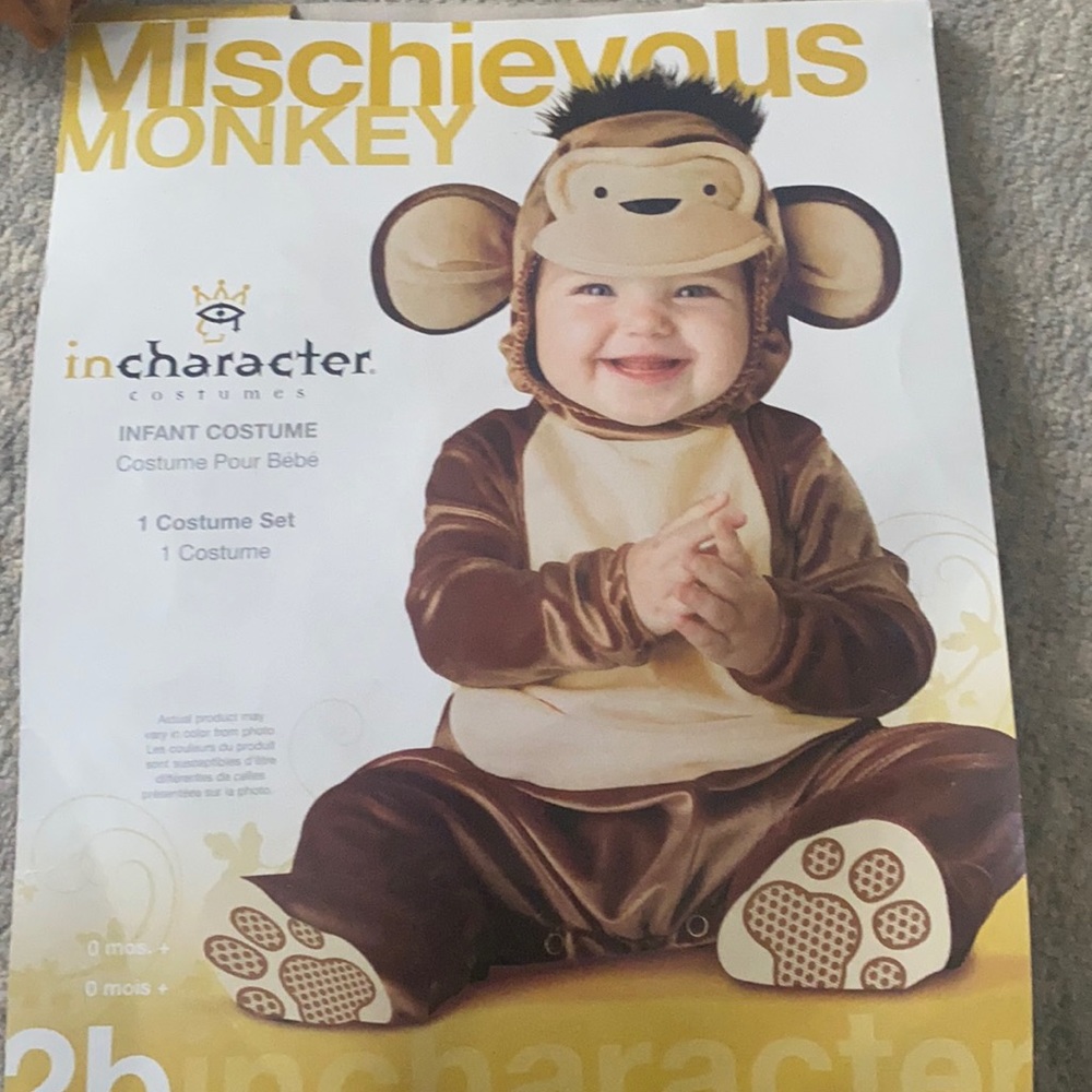 Adorable Mischievous Monkey Halloween costume.